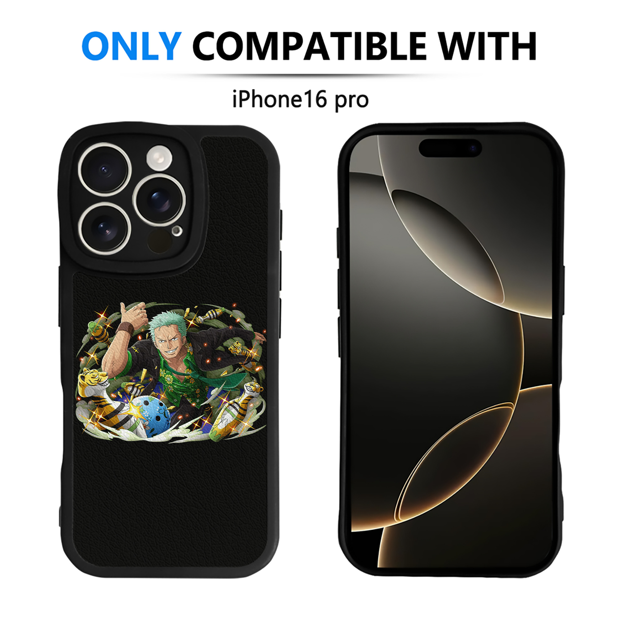 （画像用） ワンピース ロロノア・ゾロ ONE PIECE Roronoa Zoro 【iPhone 16シリーズ対応】シリコンスマホケース（レザー調） 材質：シリコン